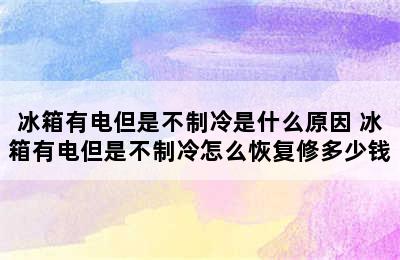 冰箱有电但是不制冷是什么原因 冰箱有电但是不制冷怎么恢复修多少钱